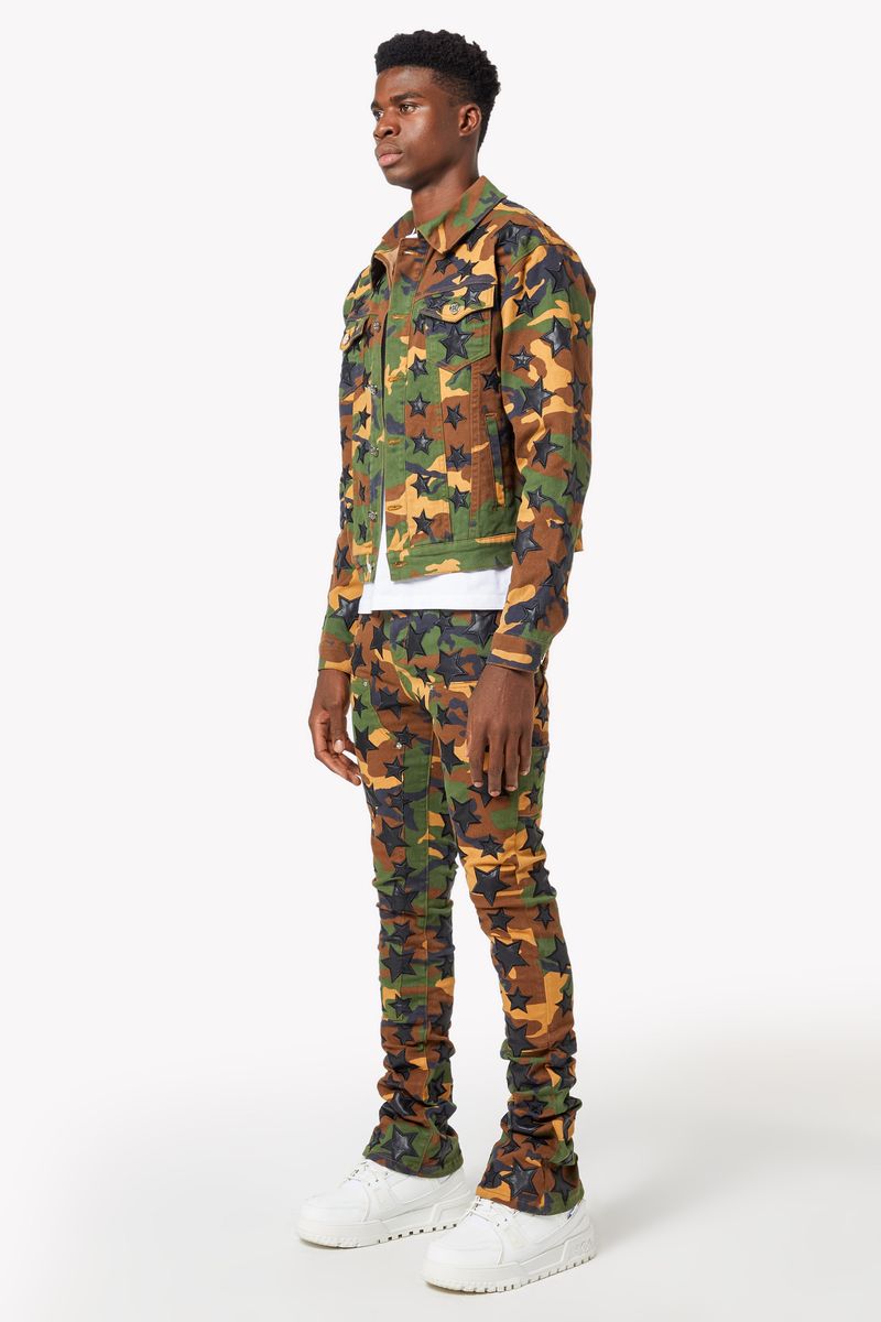 Camo Stars Denim Jacket