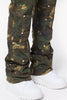Camo Pockets Flared Denim