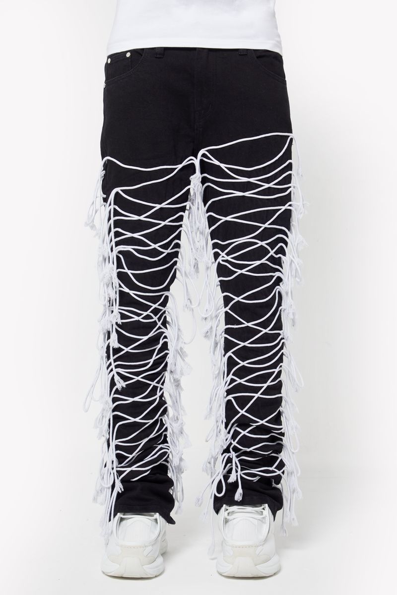 Obsidian Black Laced Denim