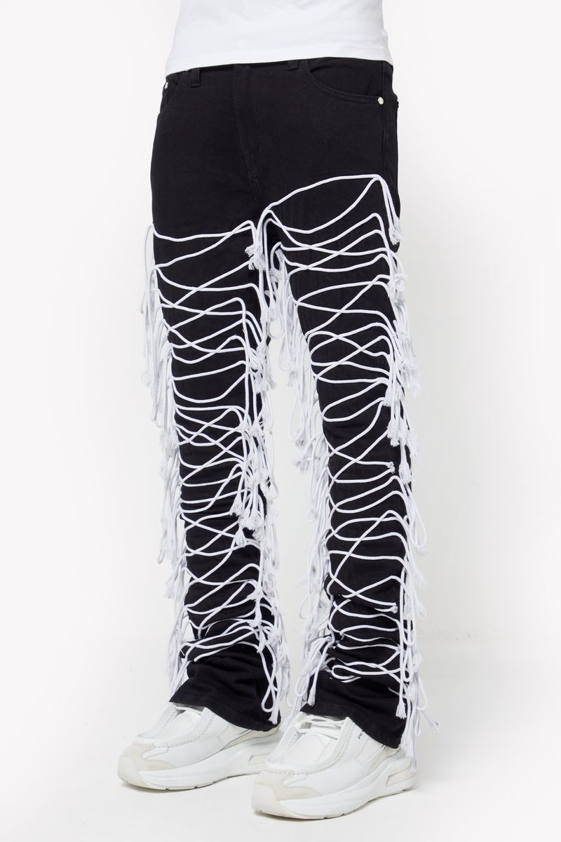 Obsidian Black Laced Denim