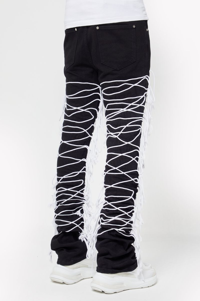 Obsidian Black Laced Denim