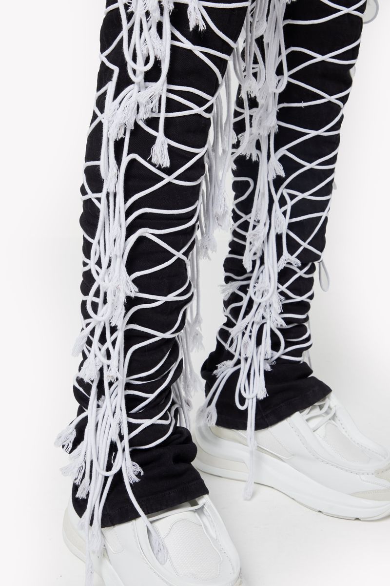 Obsidian Black Laced Denim