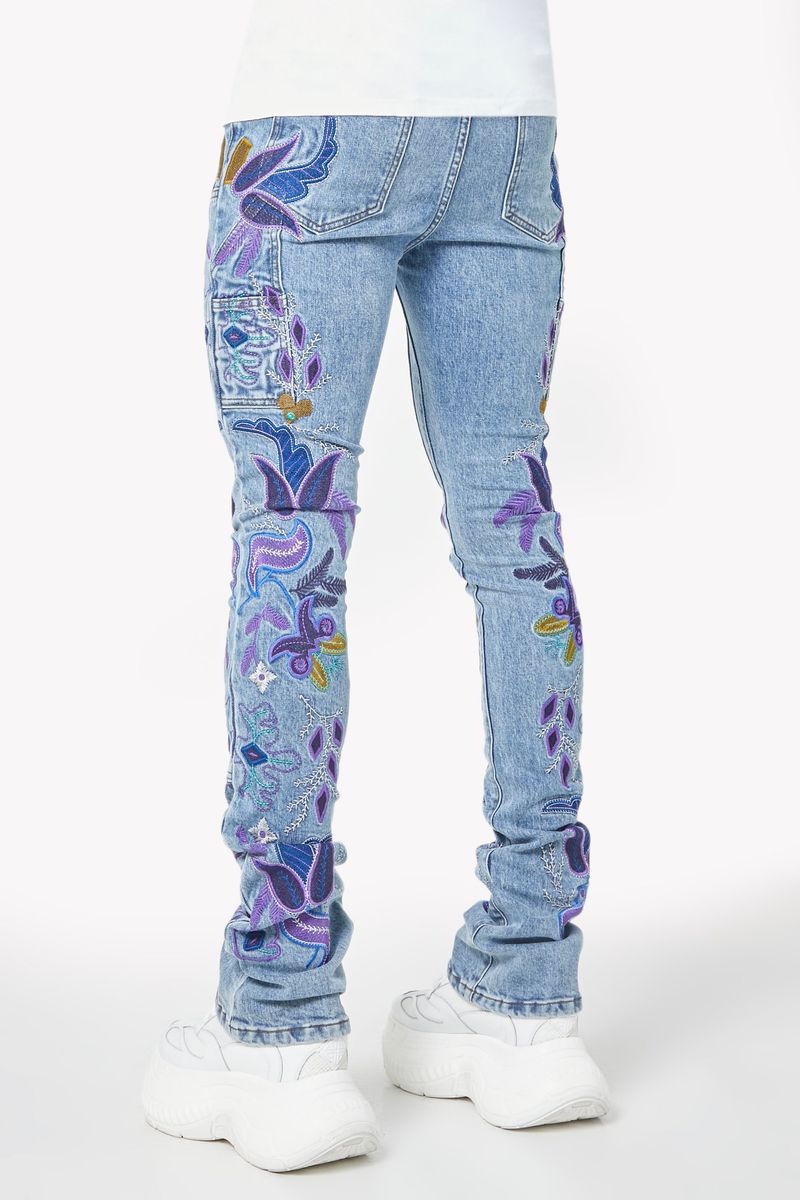 Purple Flower Denim
