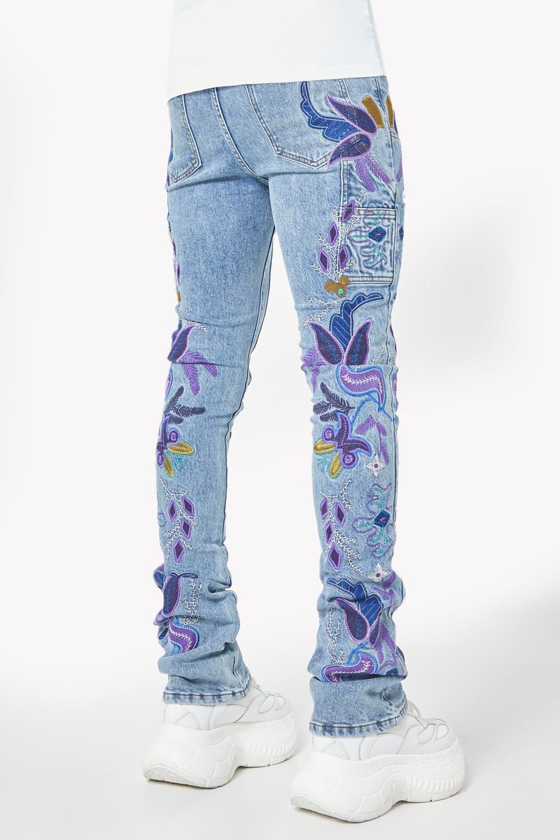 Purple Flower Denim