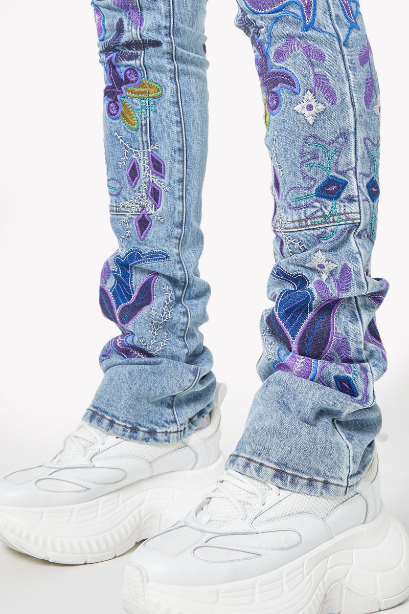 Purple Flower Denim