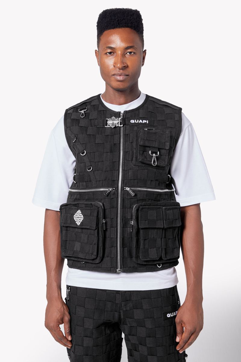 Obsidian Black Braided Vest