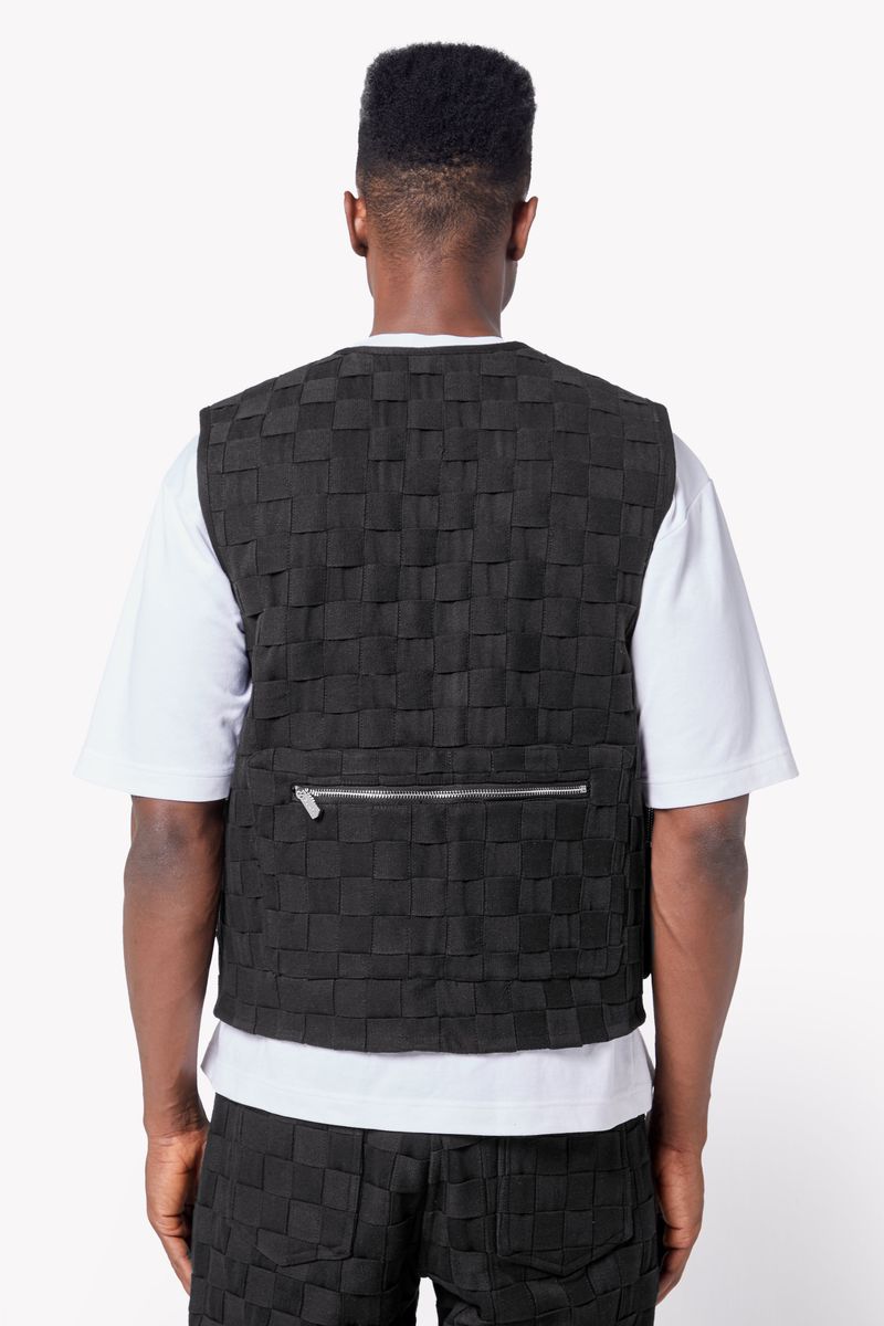 Obsidian Black Braided Vest