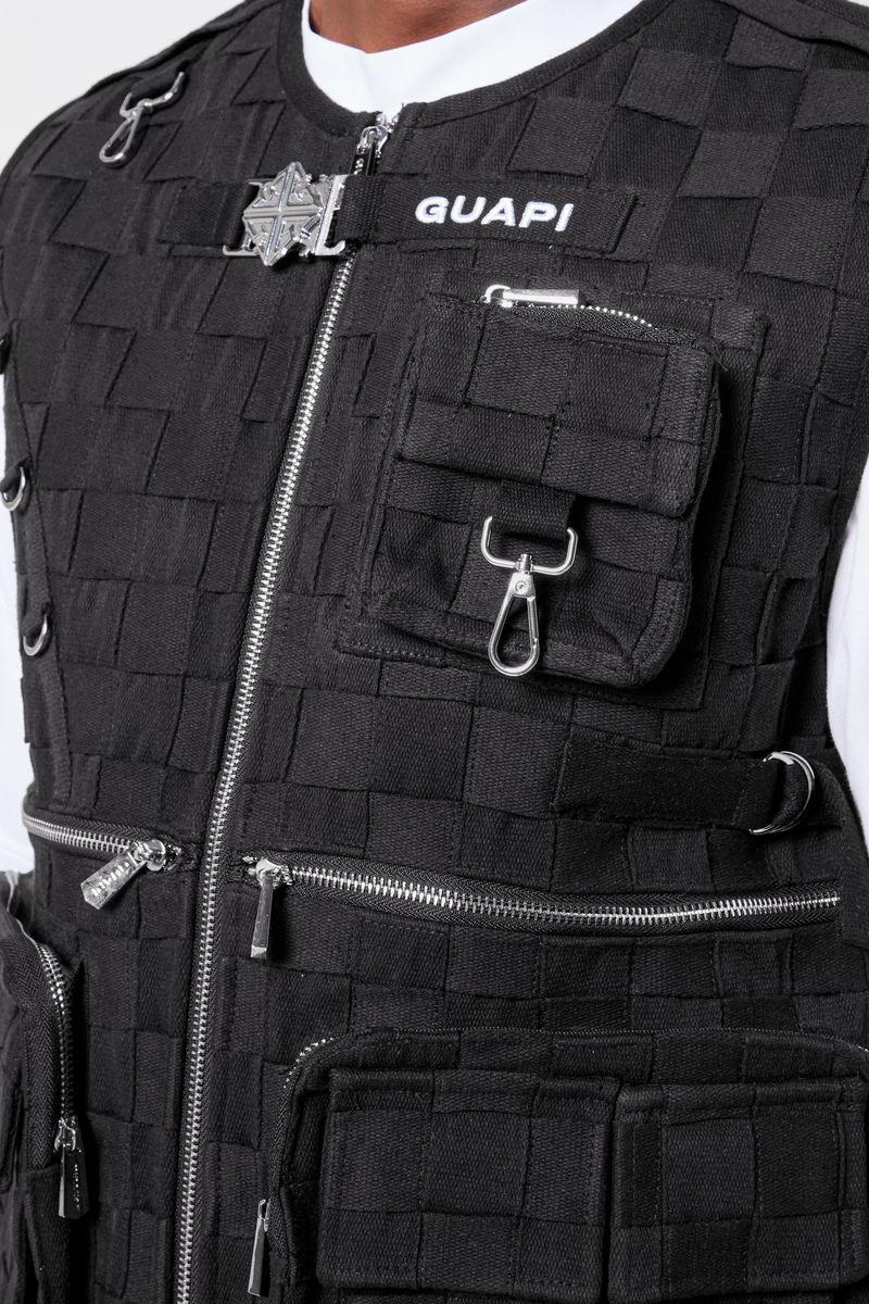 Obsidian Black Braided Vest