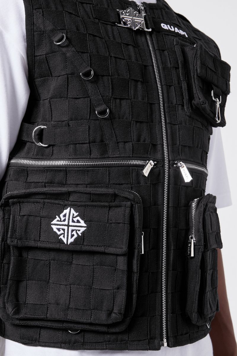 Obsidian Black Braided Vest