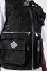 Obsidian Black Braided Vest