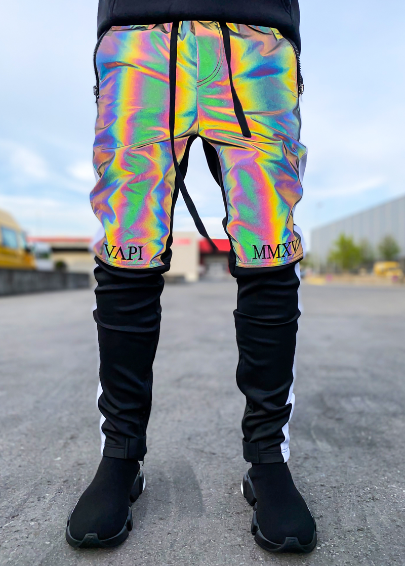 GUAPI Rainbow Reflective Biker Track Pants