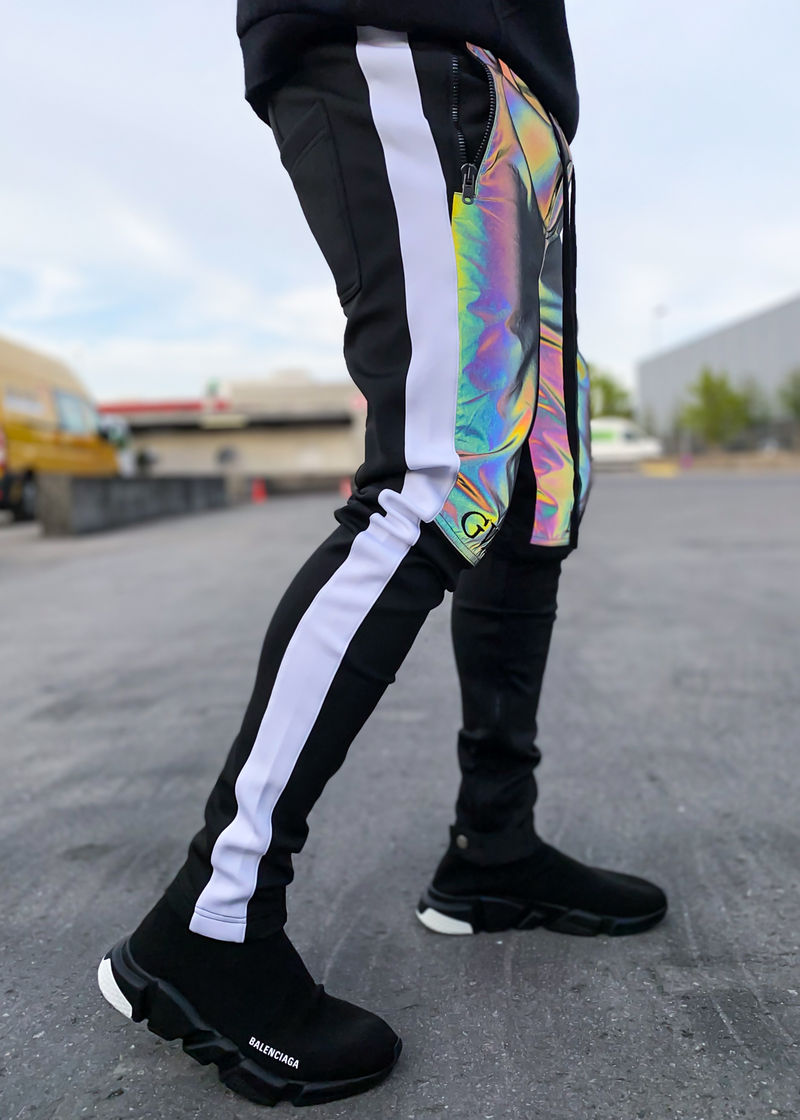 GUAPI Rainbow Reflective Biker Track Pants