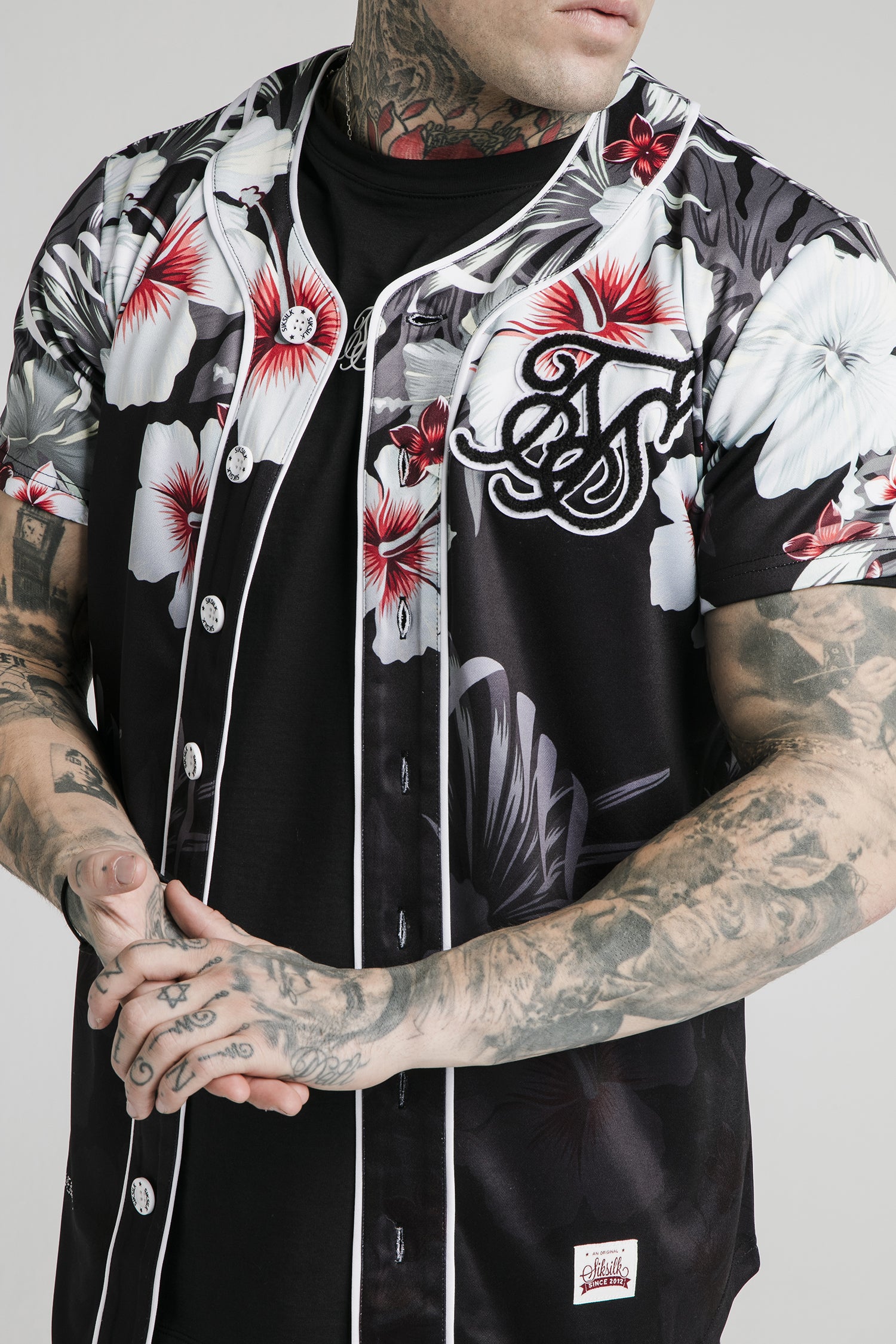 SIK SILK Floral Baseball Jersey