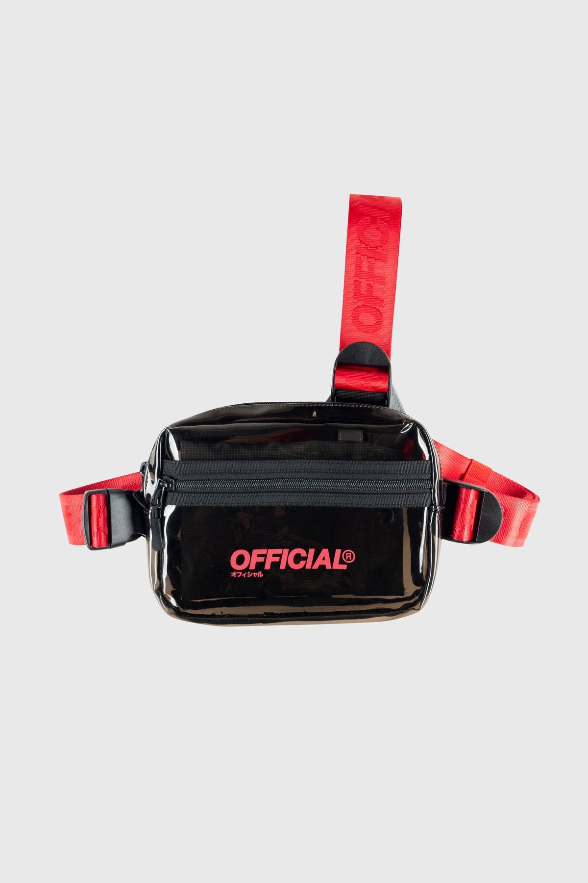 OFFICIAL Transparent Tri-Strap Utility Chest Bag - Black/Red