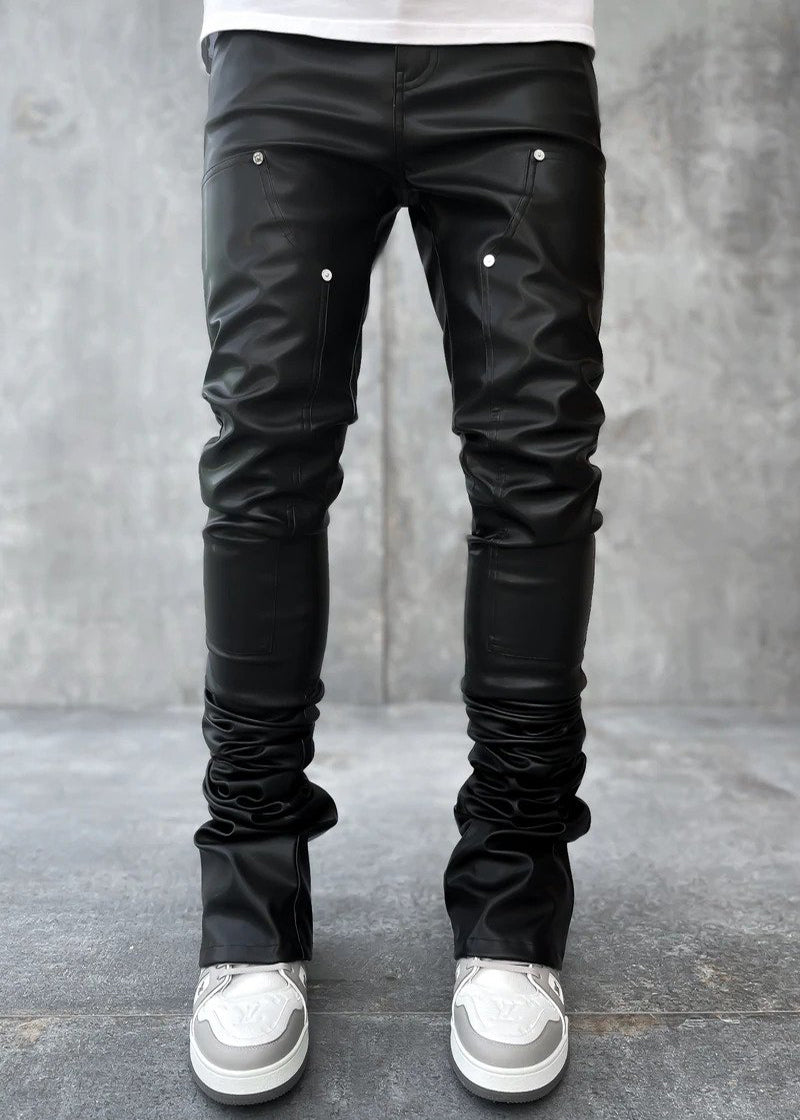 GUAPI Obsidian Black Stacked Leather Pants – Cultwear.eu