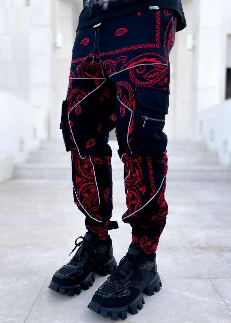 GUAPI Obsidian Black Paisley Cargo Pants V2