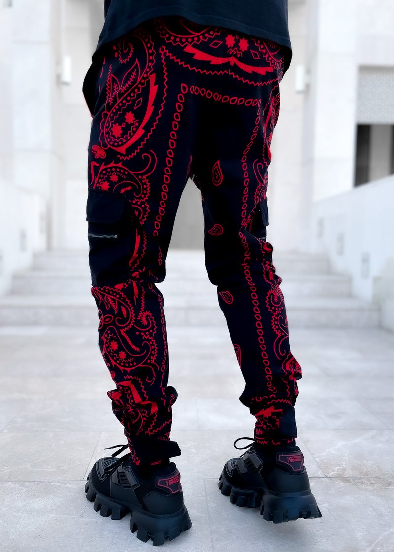 GUAPI Obsidian Black Paisley Cargo Pants V2