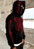 GUAPI Obsidian Black Skeleton Half Zip Hoodie V2