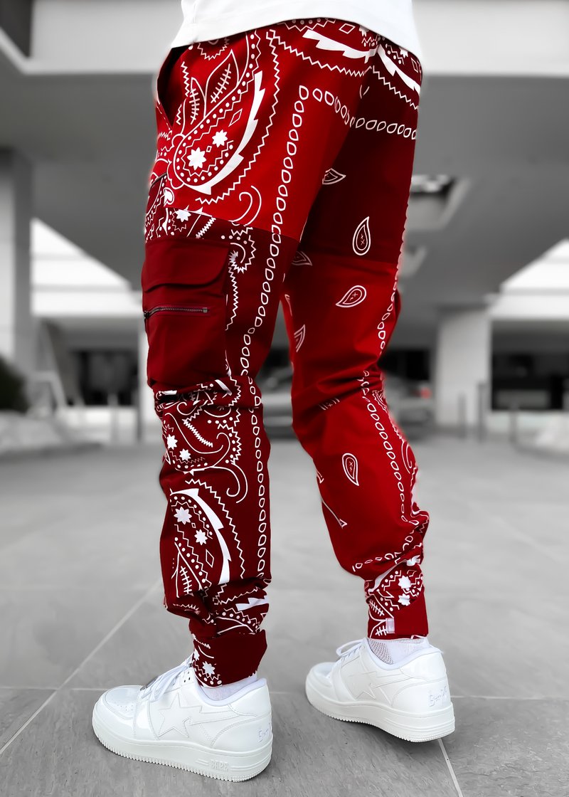 GUAPI Blood Red Paisley Cargo Pant V2