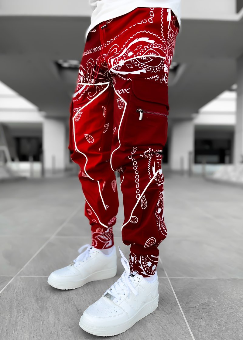 GUAPI Blood Red Paisley Cargo Pant V2