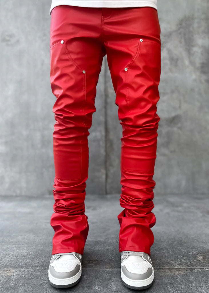 GUAPI Crimson Red Stacked Leather Pants – Cultwear.eu